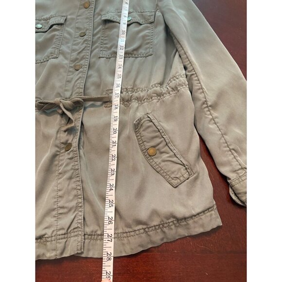 AnnTaylor LOFT Green Military Style Shacket  Jacket Size Medium Fall Lightweight - Picture 11 of 12